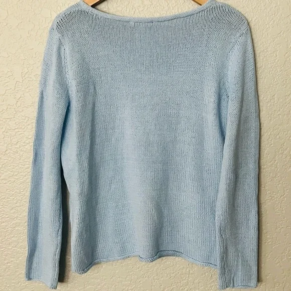 Miracle Brand Light Blue 'Lake Life' Sweater size Medium New $65 - Picture 3 of 3